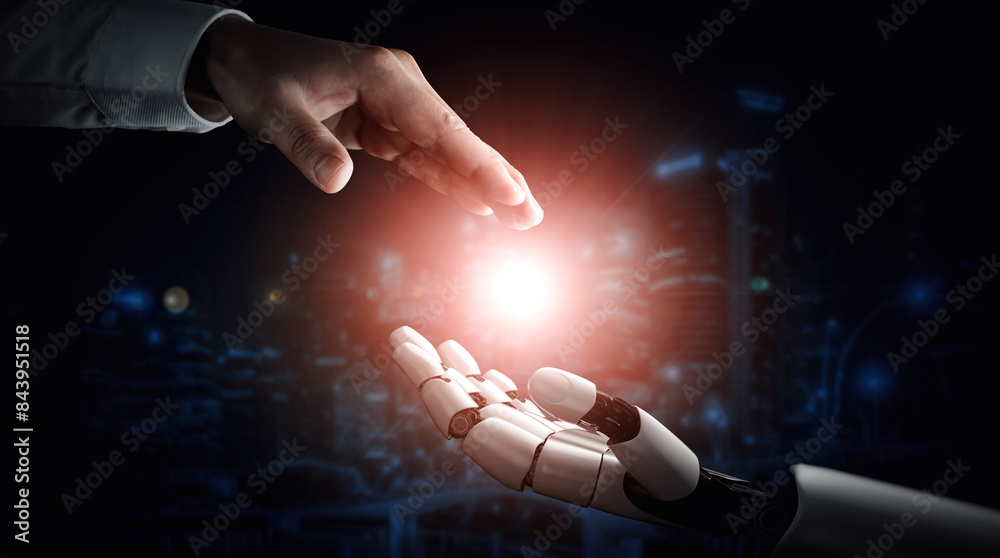 Poster mlp 3d rendering artificial intelligence ai research of robot and cyborg development for future of p