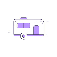 Camper Recreational, RV, Camper Van, Motorhome, Road Trip, Travel Trailer, Camping Vehicle Vector Icon Design