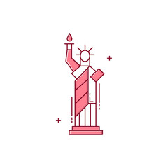 Statue of Liberty, New York Landmark, Liberty Island, American Symbol, National Monument Vector icon Design
