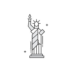 Statue of Liberty, New York Landmark, Liberty Island, American Symbol, National Monument Vector icon Design