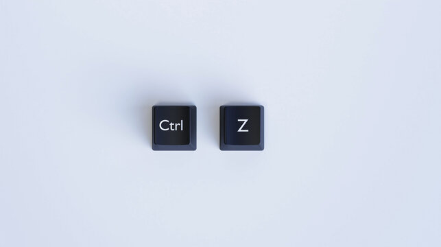 3D Ctrl Z Keyboard Key Background