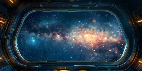 The View from a Spaceship Window Captivating Beauty of the Infinite Cosmos. Concept Space Photography, Cosmic Landscapes, Infinite Universe, Space Exploration, Astronomical Wonders