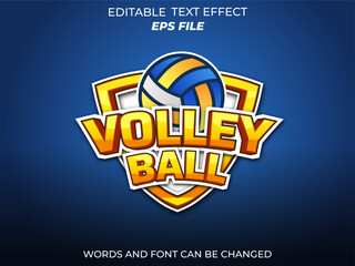 volley ball text effect, font editable, typography, 3d text for games. vector template