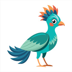 Fototapeta premium Flat Vector Illustration Colorful Silhouette Beautiful Birds and white background.