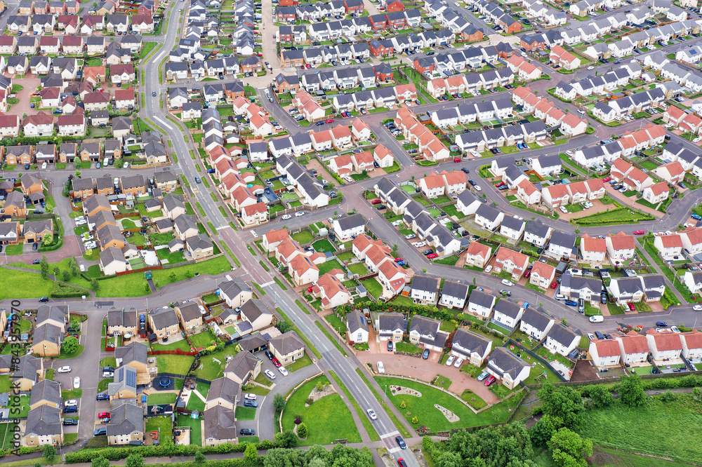 Wall mural new housing development at dargavel in bishopton