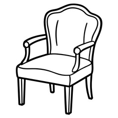 Hand drawn chair icons vector silhouette on white background