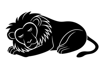 Sleeping African Baboon vector silhouette 