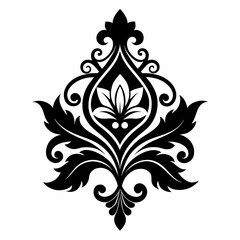 Vintage style featuring floral shapes and ornaments vector silhouette on white background