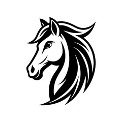 Minimalist Horse head logo vector illustration