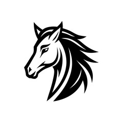Minimalist Horse head logo vector illustration