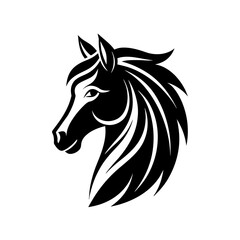 Minimalist Horse head logo vector illustration
