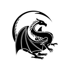 dragon illustration for tattoo design logo vector design
