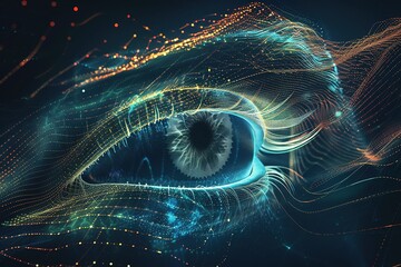 Digital Eye Wave Lines Stock Background