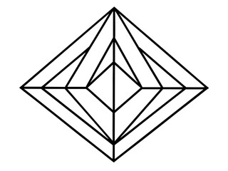 An abstract line drawing of geometric shapes