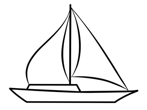 recommend clip art: A sleek line art of a sailboat
