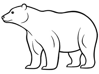 Fototapeta premium A powerful bear standing on its hind legs in line art style