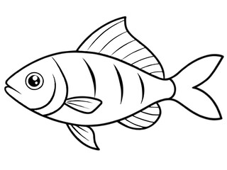 A delicate line art of a fish