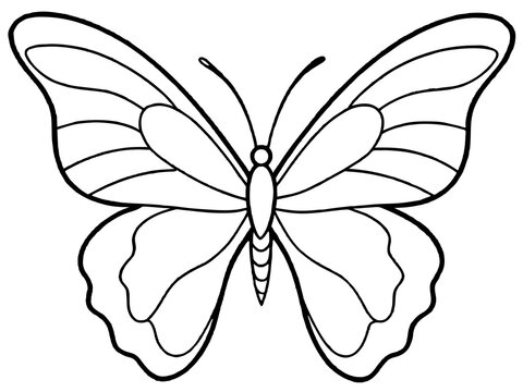 recommend clip art: A delicate line art of a butterfly