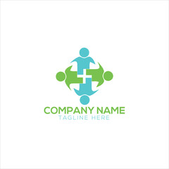 Healthcare Icon Medical Pharmacy Logo. Heart and Hand with cross sign inside
