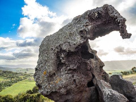 Red trachyte Elephant Rock,  Sardinia, Italy