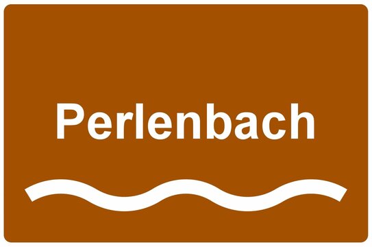 Illustration eines Namensschildes f&uuml;r den Fluss "Perlenbach"	