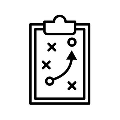soccer tactics icon, game success strategy in football, scheme play color editable
