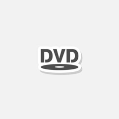 DVD logo icon sticker isolated on gray background