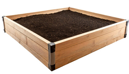 Hochbeet isoliert auf weißen Hintergrund, Freisteller 