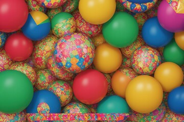 Obraz premium A vibrant fiesta pattern with bright colors and festive elements