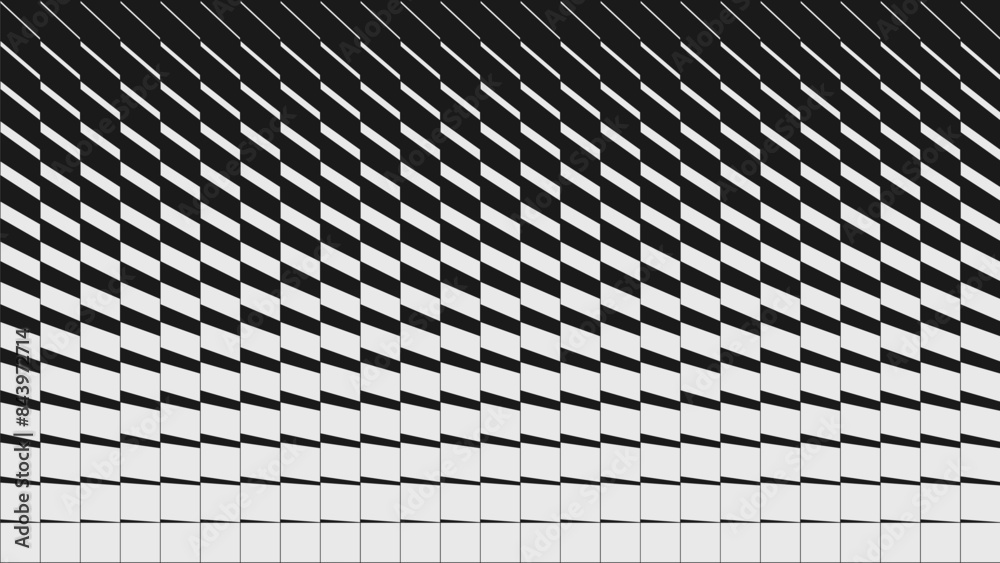 Aufkleber Abstract modern geometrical composition with transition effect, Minimal split vector gradient background with black to white geometric shapes, graphic halftone pattern design in brutalism style