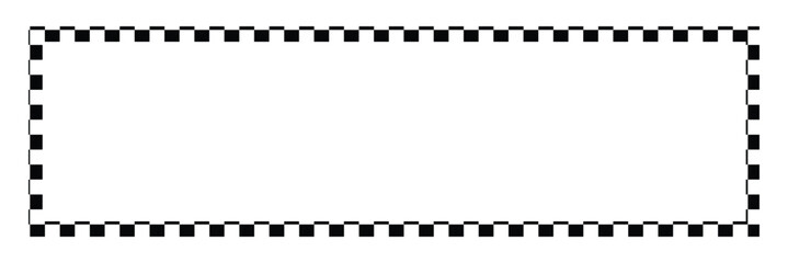 Square frame with checkered print. Rectangular vignette with checkerboard, rally flag or chess game pattern isolated on white background. 