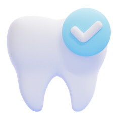 PNG 3D Healthy Teeth icon isolated on a white background