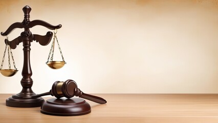 Judge's gavel on dark blue background. Law theme concept. Law theme, mallet of judge, wooden desk and books in courtroom