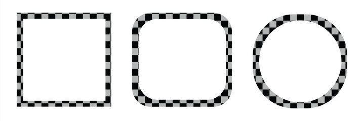 Checker decorative frames collection set in black colours