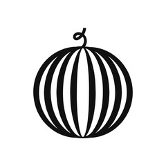 Watermelon - simple black and white icon. Fruit symbol. Vector illustration.