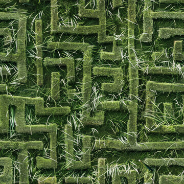 Seamless A maze made of grass and weeds