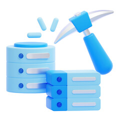 PNG 3D Data Mining icon isolated on a white background