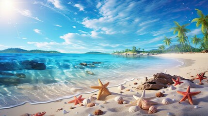 Obraz premium tropical island with palm trees