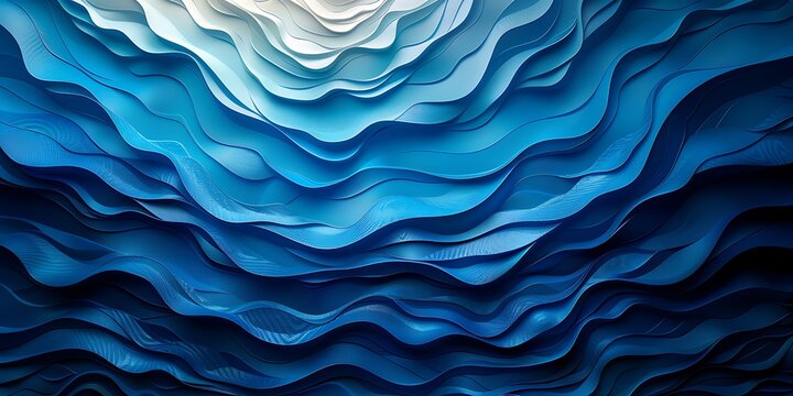Abstract background with smooth blue waves. Flowing and fluid shapes create a sense of motion and dynamism. Modern and elegant design for various purposes.