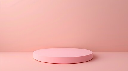Modern Pink Podium with Round Platform and Soft Lighting Effects