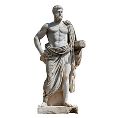 Obraz premium Detailed greek statue depicting a noble figure with a beard, expertly isolated on a transparent background