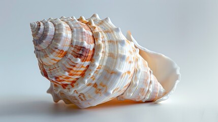 Obraz premium Seashell against a white backdrop