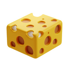 Fototapeta premium 3D Illustration of a Swiss Cheese Cube