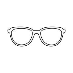 Fototapeta premium Outline Vector Drawing of Classic Sunglasses - Black Icon