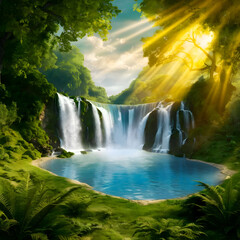 Fototapeta premium waterfall in the park