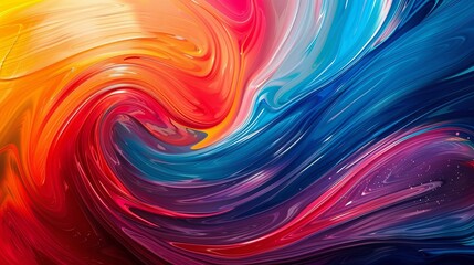 Psychedelic Swirl of Vivid Rainbow Colors