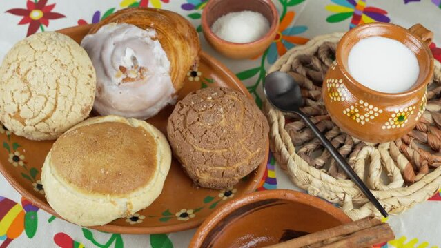 Sweet mexican bread, tenango background
