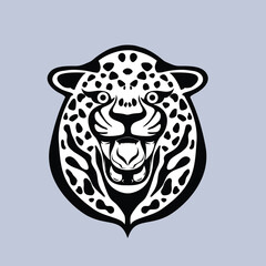 Vector black and white clipart of a roaring leopard is a powerful and expressive design element, ideal for a variety of creative projects. The black and white color scheme adds contrast to the look.
