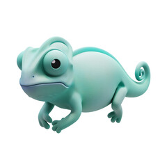 Fototapeta premium Cute 3D Cartoon Chameleon