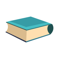Blue book vector, flat design illustration, blue book icon isolated on white background, textbook symbol